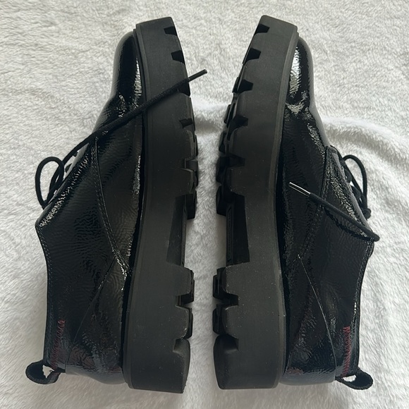 Franco Sarto Balin Oxford Loafer‎ Minimalist Black Patten Leather Women’s 8.5 - Picture 6 of 10